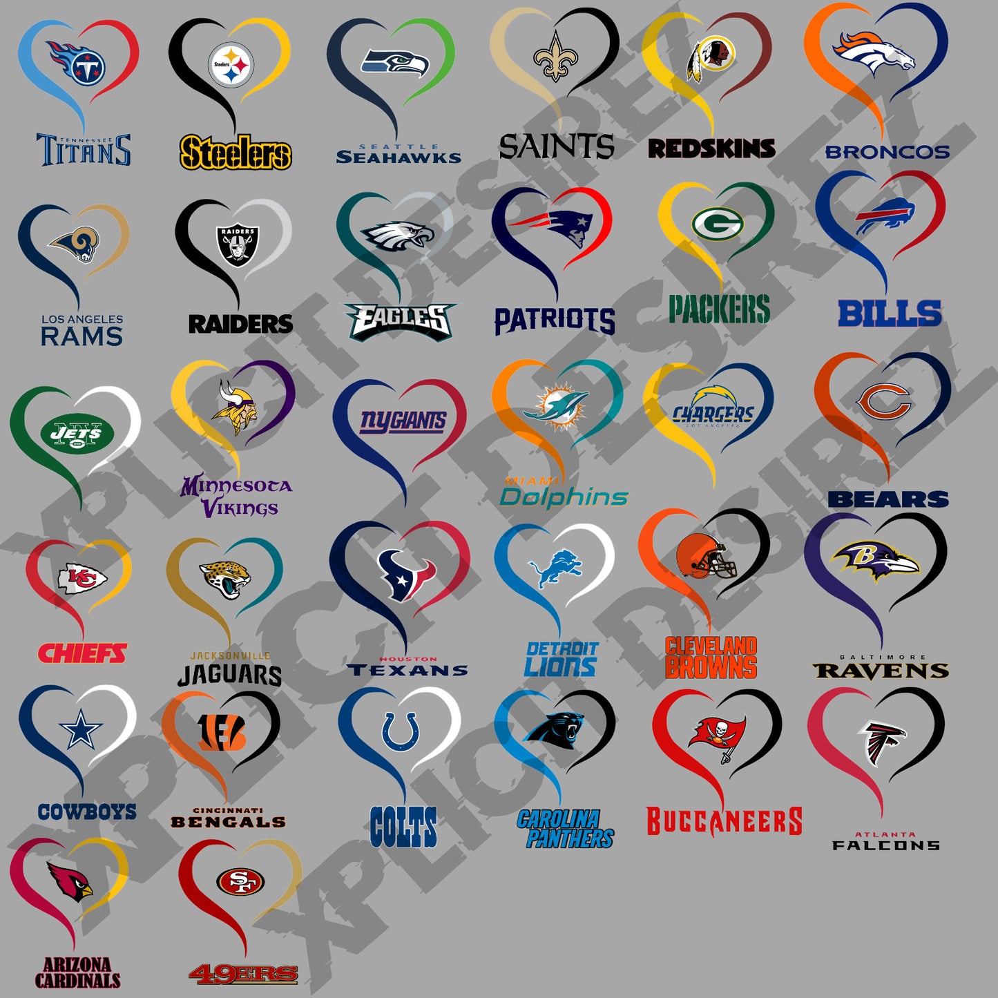 NFL Heart Bundle All Teams included