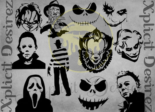 Scary characters Halloween bundle