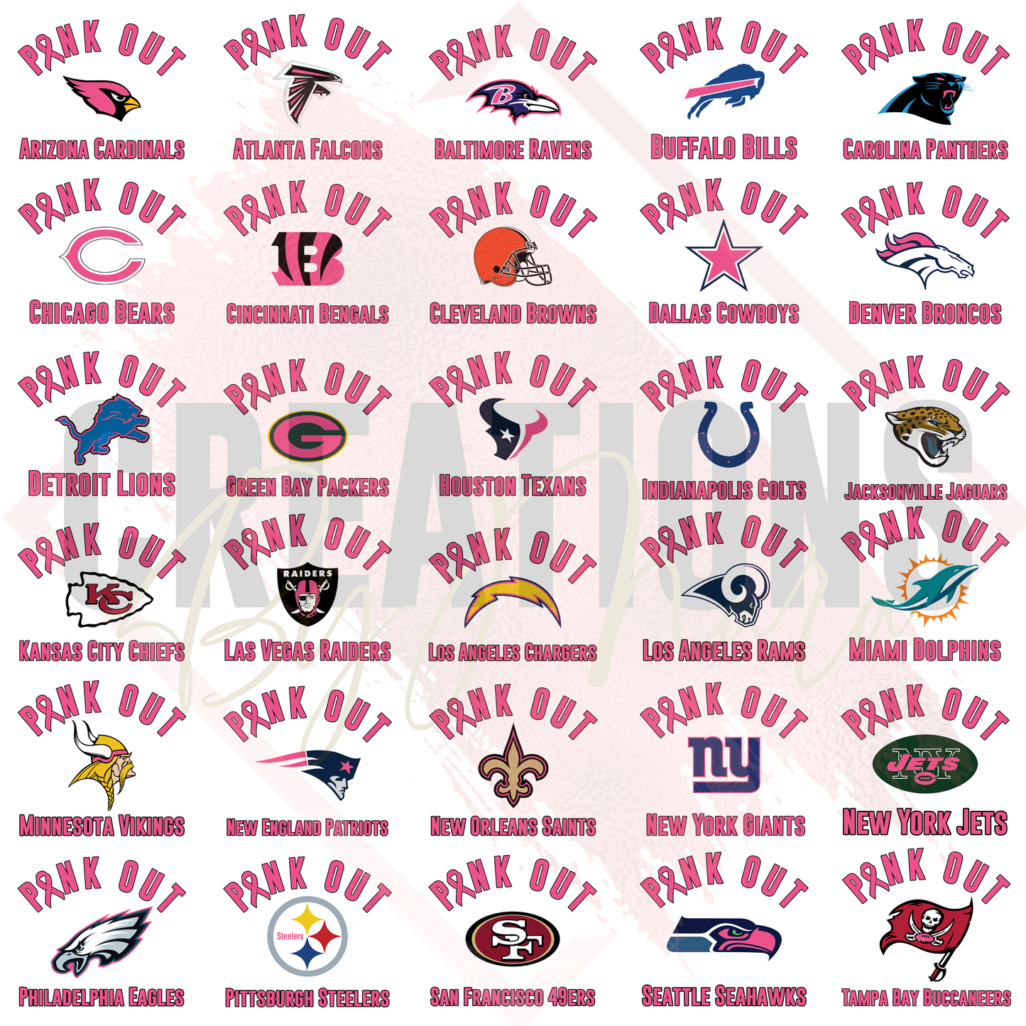 NFL breast cancer awareness svg and png bundle